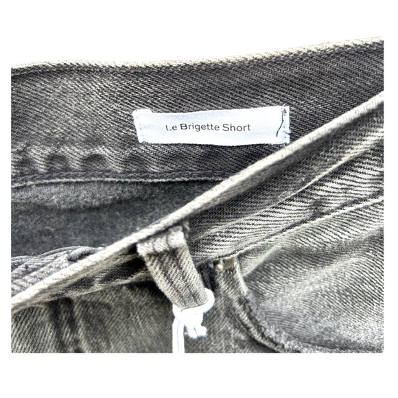 FRAME Le Bridgette High Waist Raw Edge Cutoff Denim Short 29 NEW no Tags Grey - Picture 7 of 9